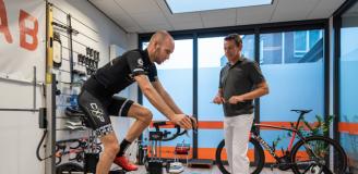 afbeelding: er wordt een fietstest uitgevoerd