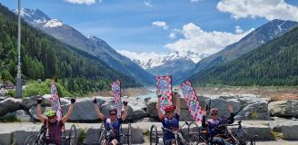 Project Vrienden : handbikers Team Tolbrug bedwingen berg Ochensenalm