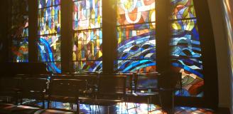 kunst glas in lood raam kapel