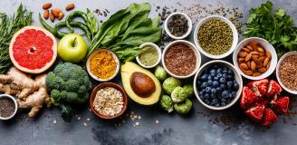 Foto van verse groenten en fruit