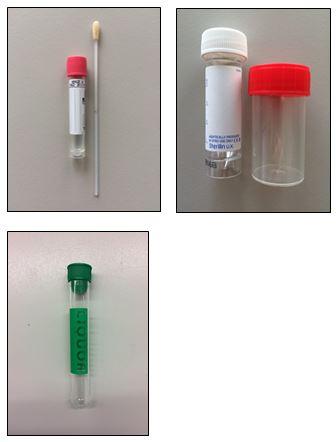Onderzoekenwijzer MMB - Wattenstok eswab urinecontainer wiite of rode dop lliquorbuis
