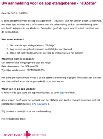 Registratiemail JBZetje