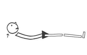 Liggen op rug en hoofd optillen