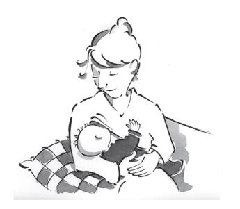 Op deze afbeelding ziet u hoe u uw kindje borstvoeding geeft
