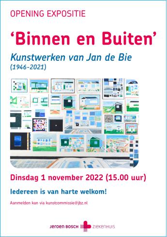 kunst poster expo 'Binnen en Buiten' van Jan de Bie (1946-2021)