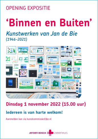 kunst poster expo 'Binnen en Buiten' van Jan de Bie (1946-2021)