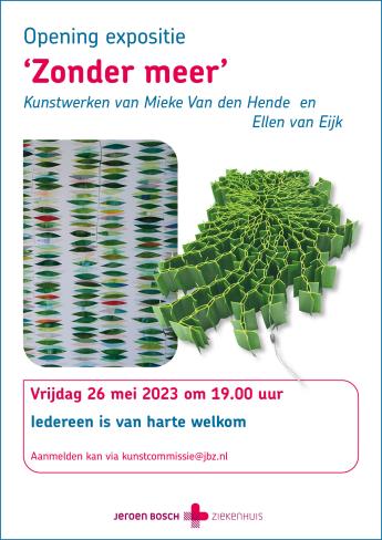 kunst poster opening expositie 'Zonder meer' 26 mei 2023 