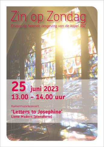 kunst flyer concert 'letters to Josephine' met Liene Madern pianoforte 25 juni 2023 