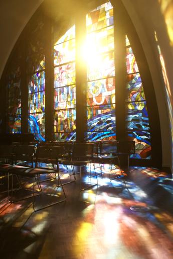 kunst glas in lood raam kapel