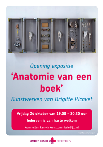 Foto van poster opening expositie Brigitte Picavet