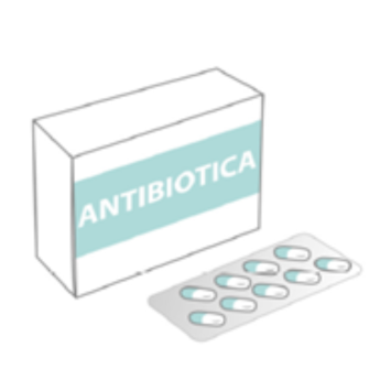 antibiotica doosje met de pillen ernaast