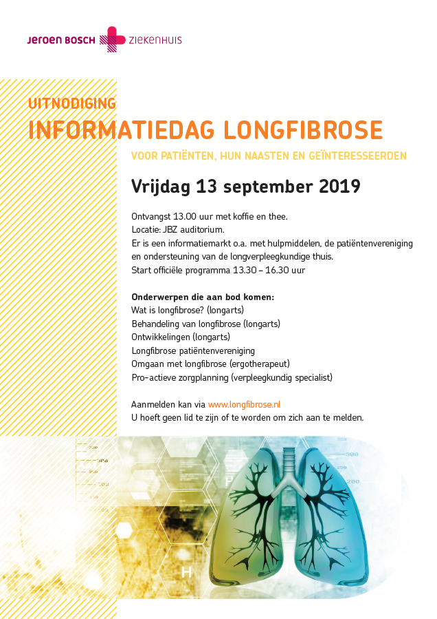 Poster over de informatiedag longfibrose