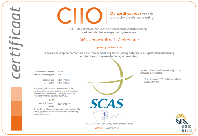 certificaat SCAS