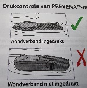 controleer het wondverband 