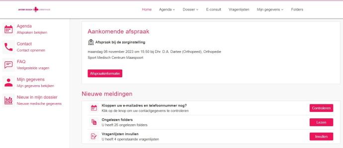MijnJBZ voorpagina vanaf 4 december