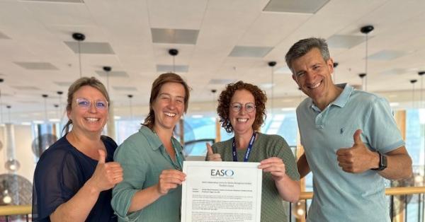 Esther van de Griendt, medisch secretaresse Jolien Tol, internist - oncoloog Carolien Burghout, verpleegkundig specialist hematologie, Liek van Vianen, oncologieverpleegkundige