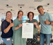 Esther van de Griendt, medisch secretaresse Jolien Tol, internist - oncoloog Carolien Burghout, verpleegkundig specialist hematologie, Liek van Vianen, oncologieverpleegkundige