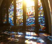 kunst glas in lood raam kapel